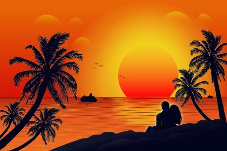 Закат иллюстрация