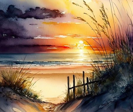 Акварель пейзаж