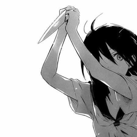 Аниме девушка с ножом