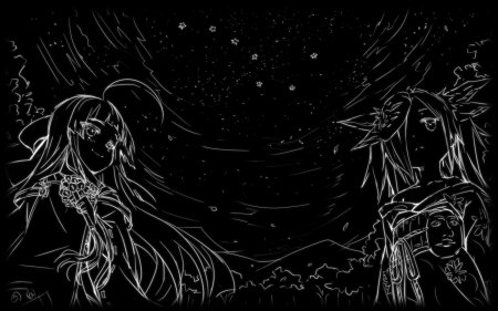 Черно белый фон аниме