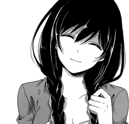 Аниме тянки черно белое