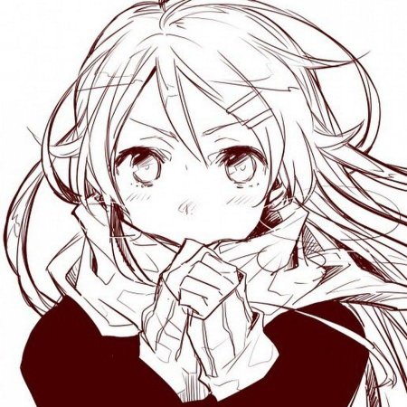 Аниме тянка чб