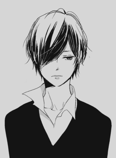 Аниме парень черно белый