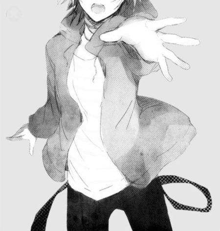 Аниме арт черно белый