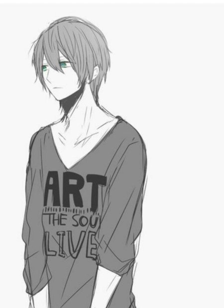 Аниме парень черно белый