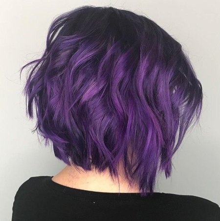 Фиолетовые волосы короткие