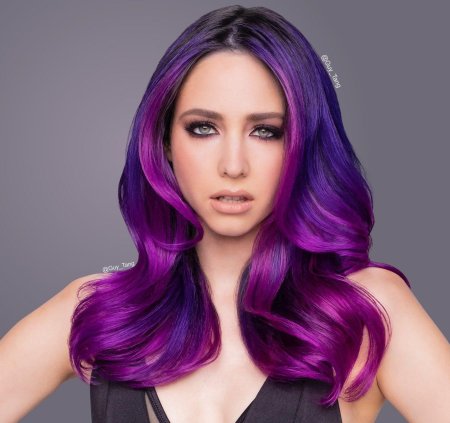 Пурпурный цвет волос