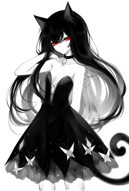 Аниме девушка кошка