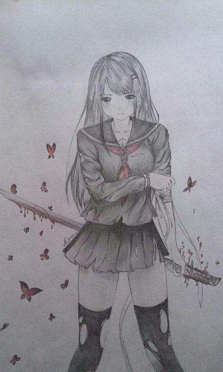 Аниме рисунки карандашом