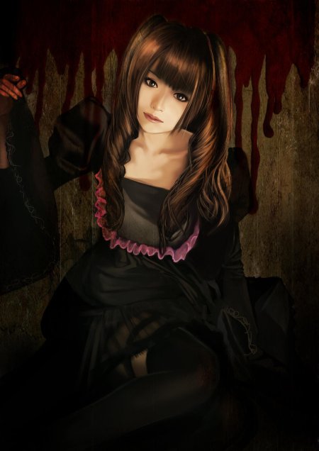 Аниме брюнетка с карими глазами