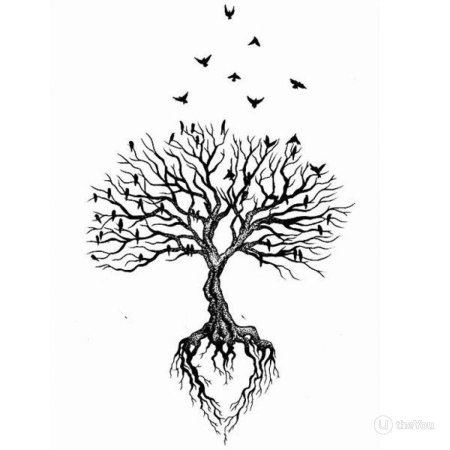 Эскиз тату дерево