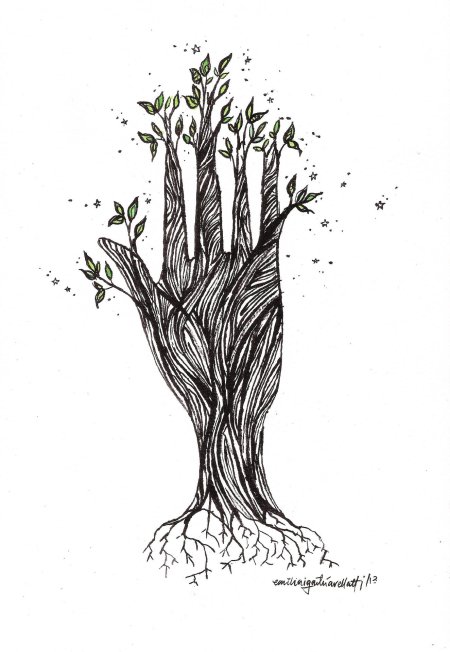 Рисунок дерева с корнями