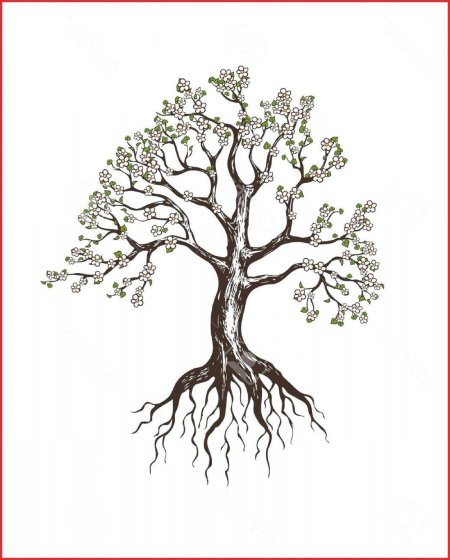 Рисунок дерева с корнями