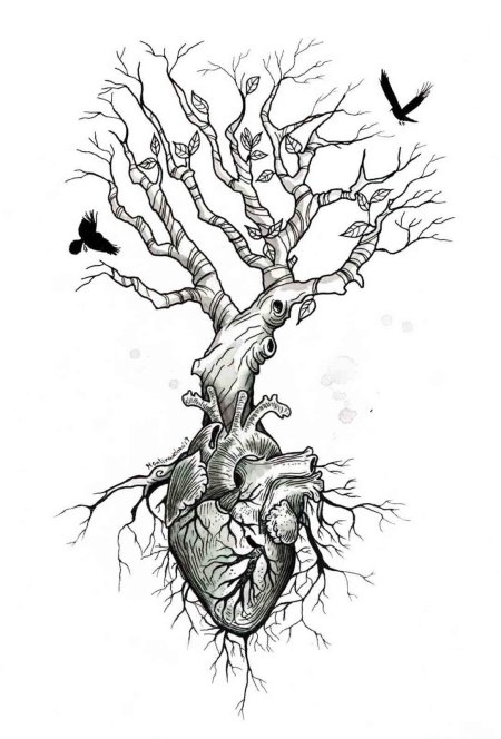 Скетч тату дерево