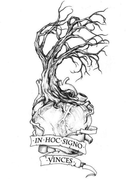 Тату эскиз дерево