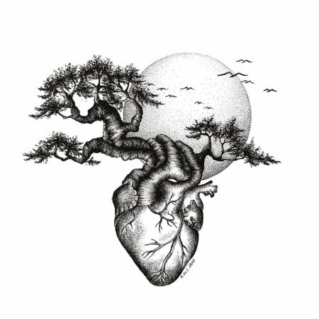 Тату эскиз сердце