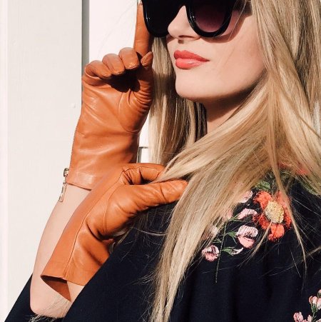 Перчатки кожаные женские мехх