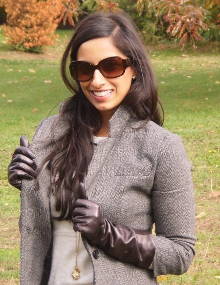 Long leather gloves