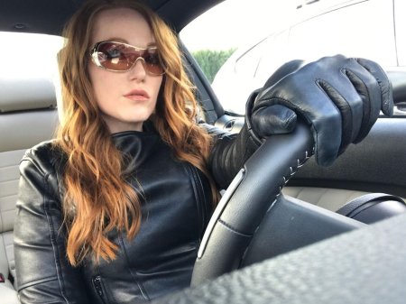 Кожаные женские перчатки