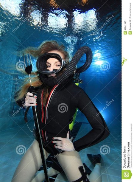 Женщина аквалангист