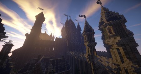 Замок в майнкрафте на горе