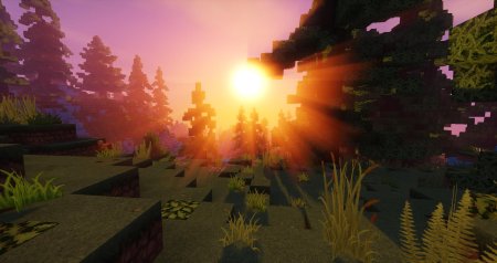 Красивый пейзаж в майнкрафте