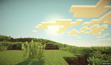 Майнкрафт поле с шейдерами