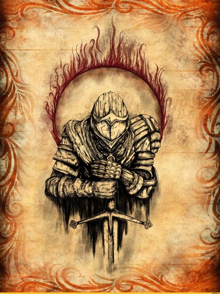 Рыцарь дарк соулс арт карандаш