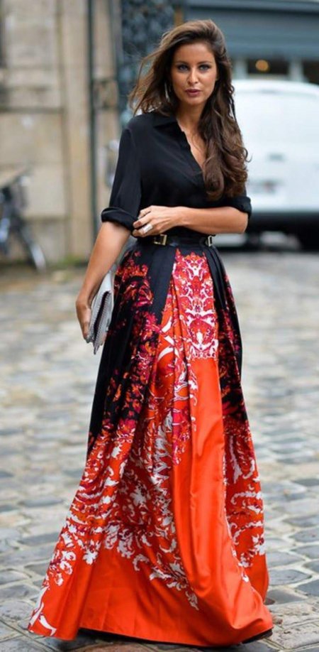 Образ с длинной юбкой