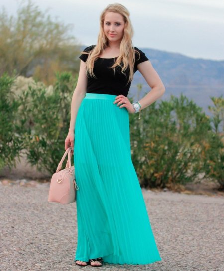 Юбка шифоновая плиссе макси