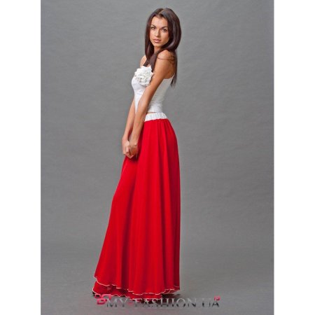Длинная красная юбка