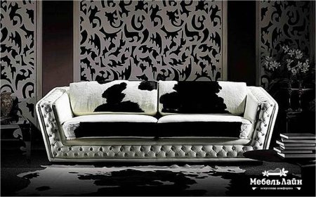 Черно белый диван