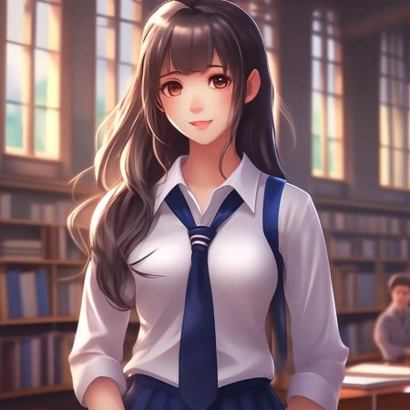 Аниме девушка в школьной форме
