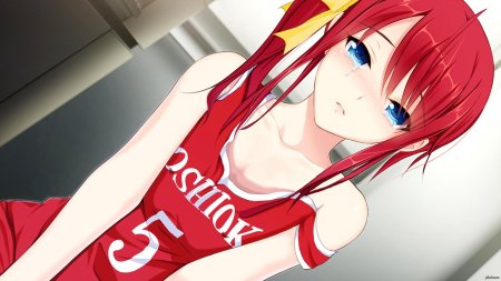 Девушка с красными волосами аниме