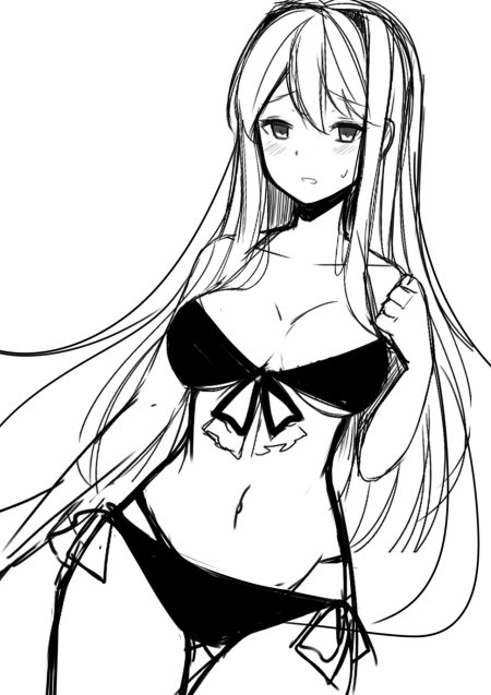 Аниме девушка в бикини
