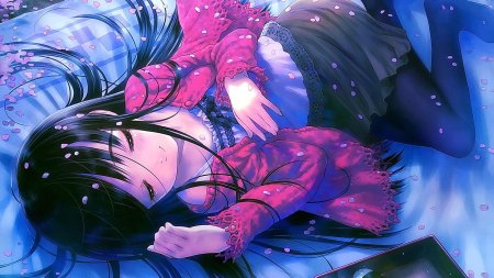 Спящая аниме девушка