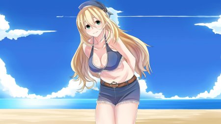 Блондинки аниме в бикини