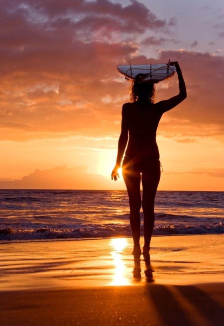 Девушка море