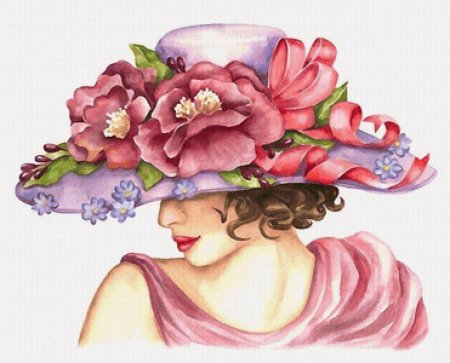 Дама в шляпке с цветами