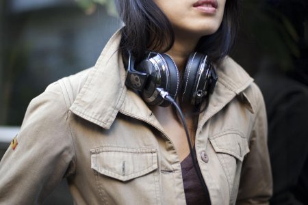 Girl with headphones
