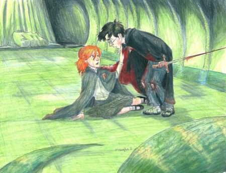 Гарри поттер рон и гермиона аниме