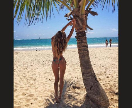 Девушка на пальме