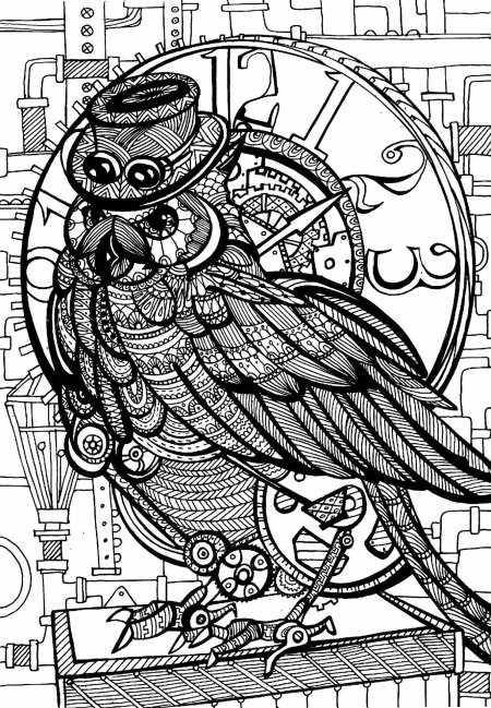 Раскраска антистресс сова