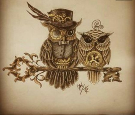Сова стимпанк картина