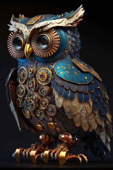 Сова в стиле стимпанк