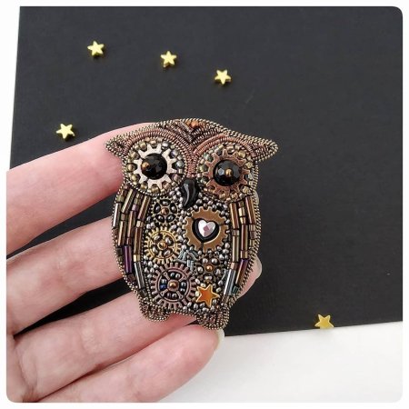 Сова брошь