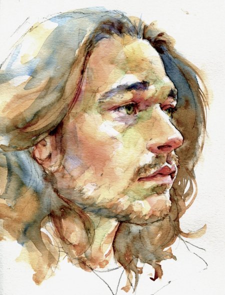 Портрет акварель