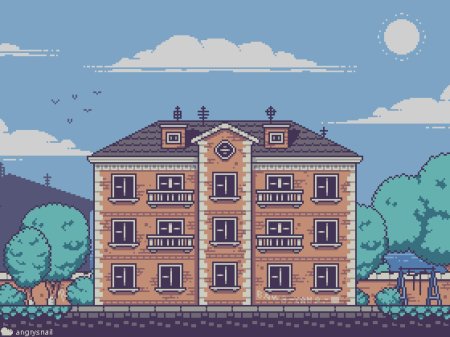 Пиксель арт д деревня