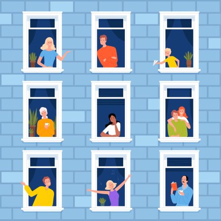 Люди в окнах