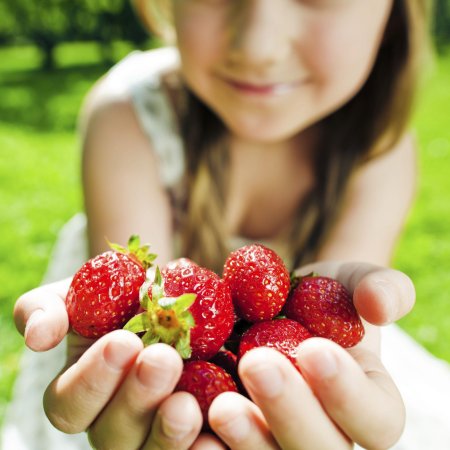 Клубника в руках
